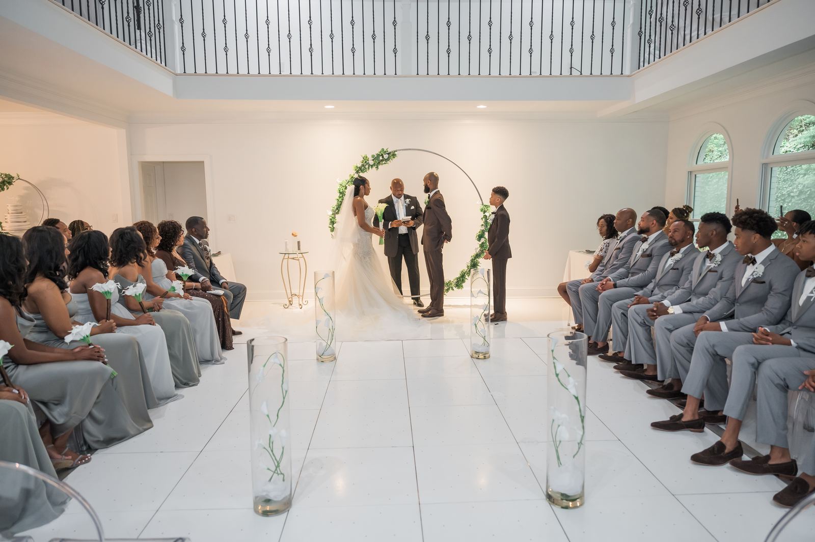Ceremony at the floral hoop