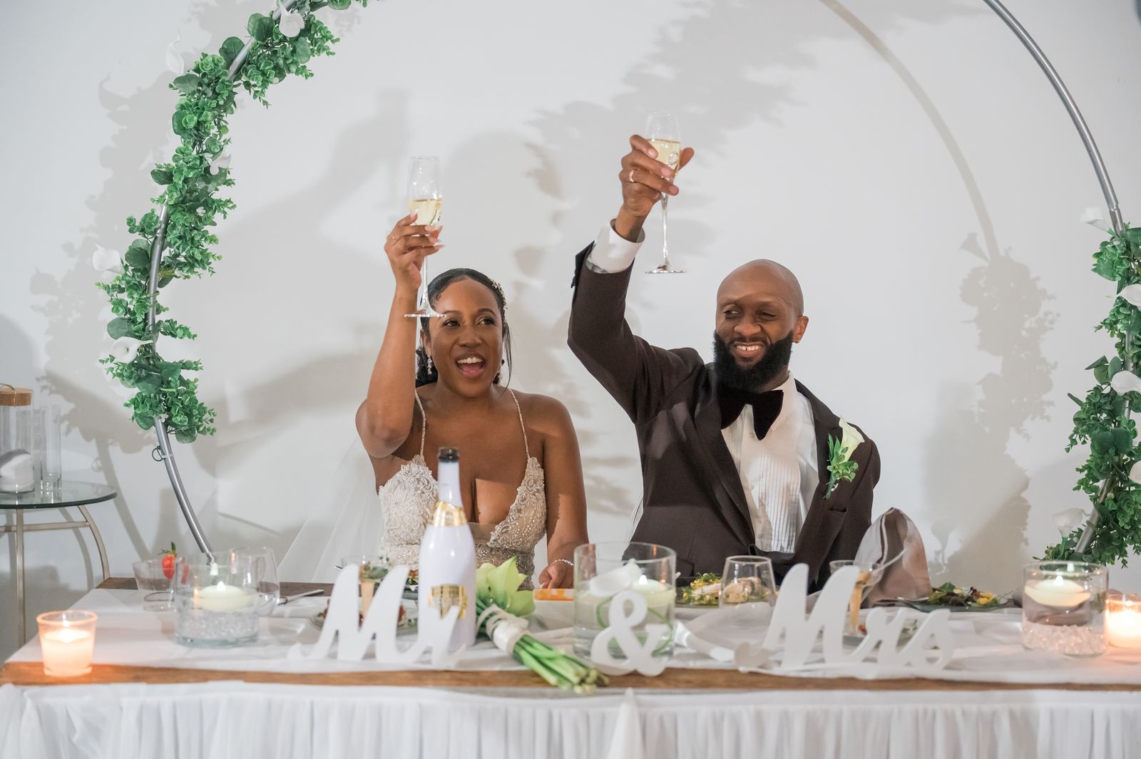 Anjanette and Ritchie toasting