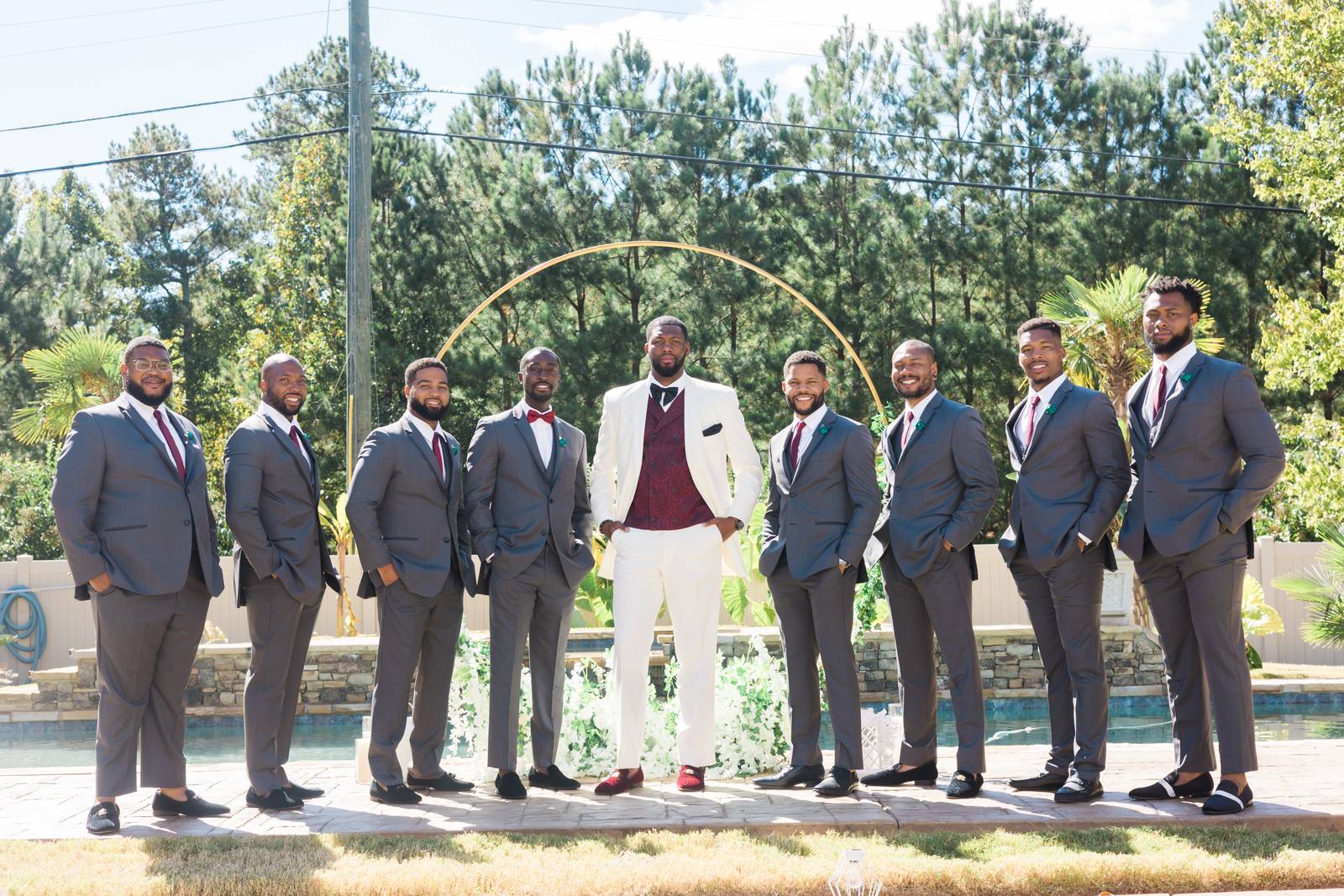 Groomsmen at the arch