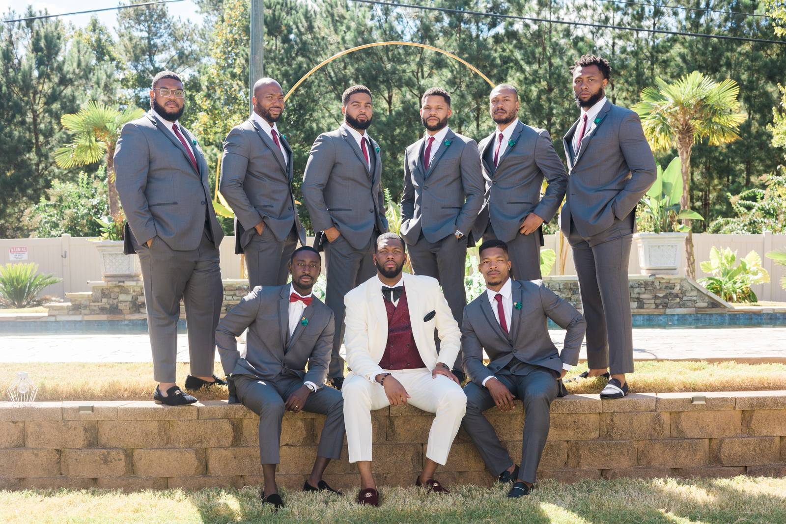 Groomsmen on the dock