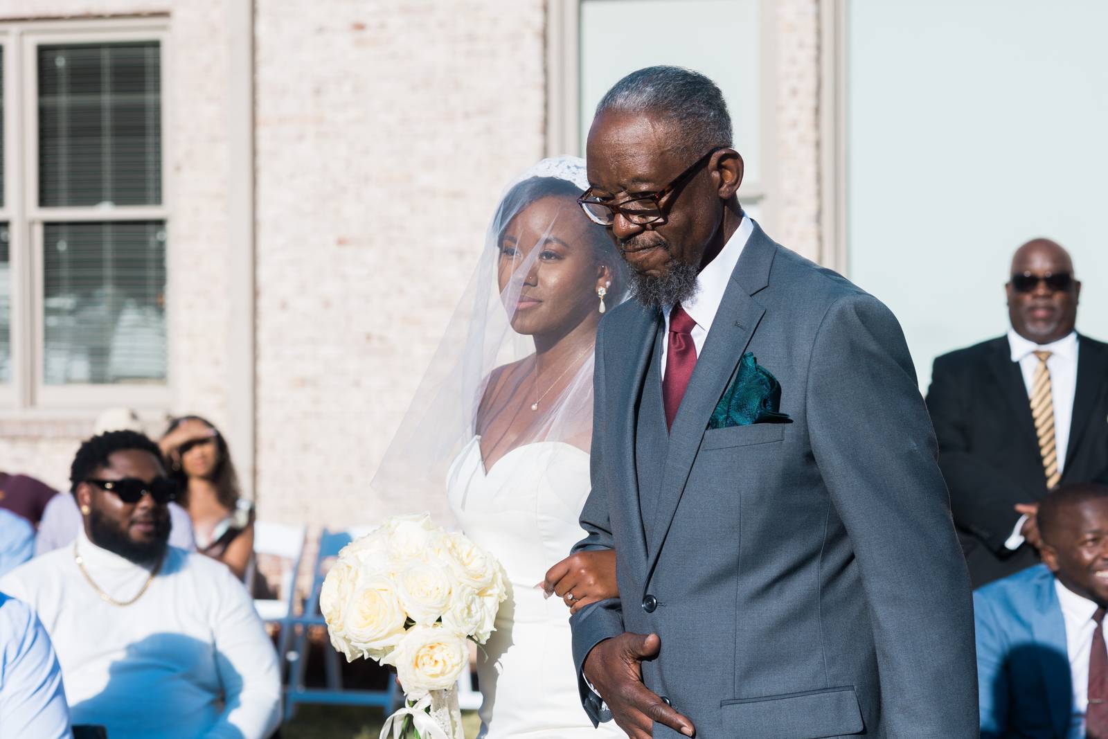 Christina walking with her father