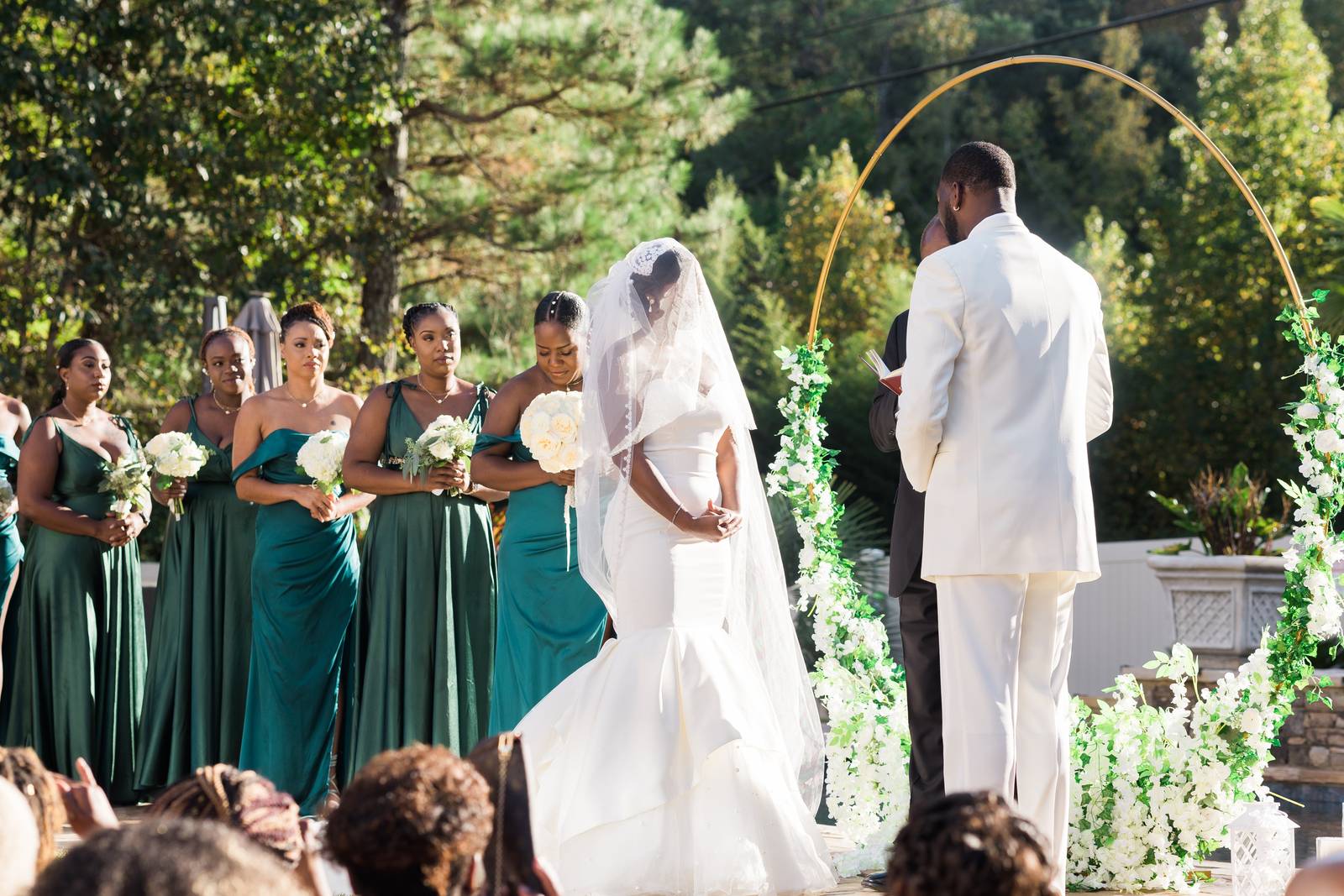 Christina and Darius at the altar