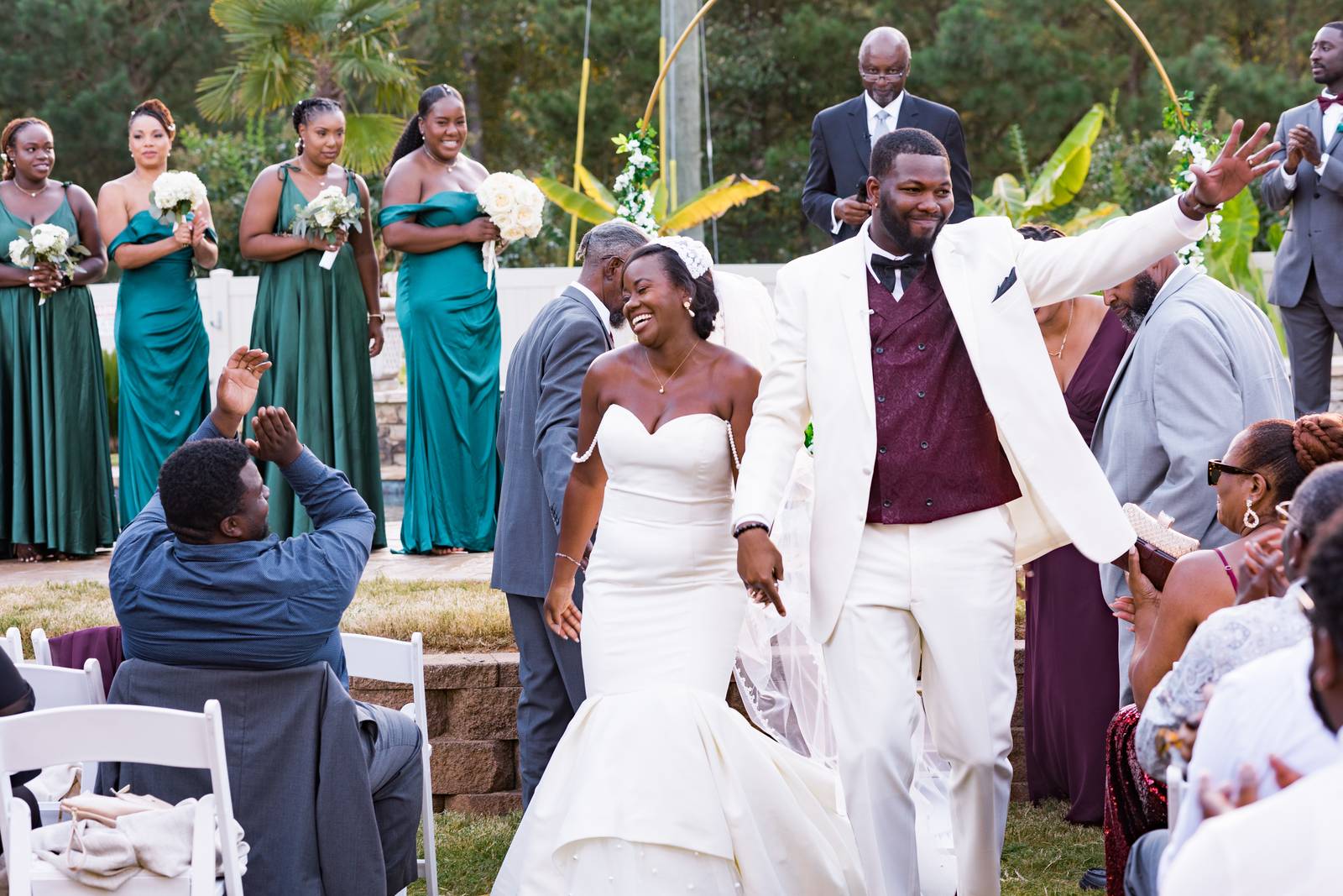 Christina and Darius celebrating