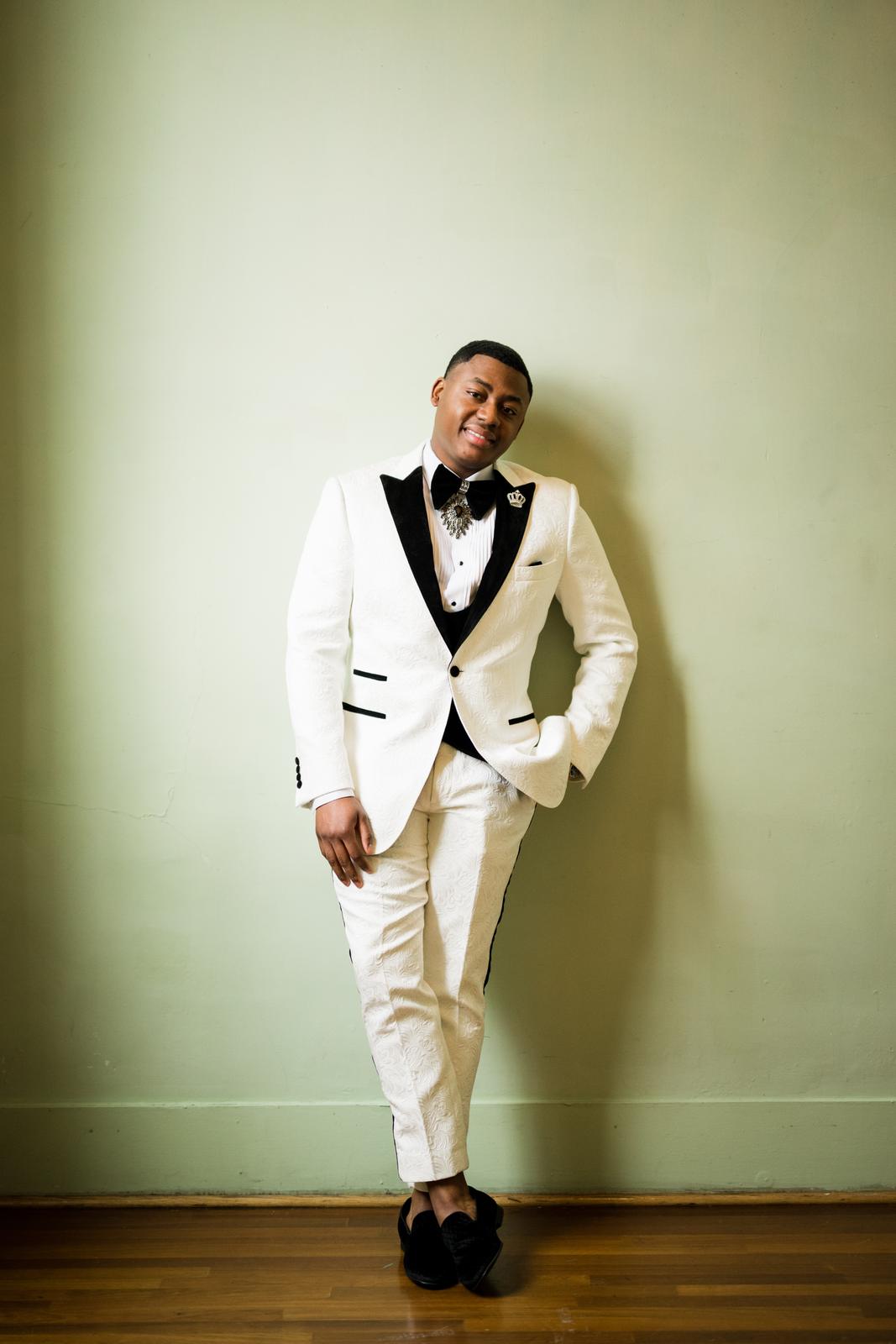 Kordel in his white tuxedo
