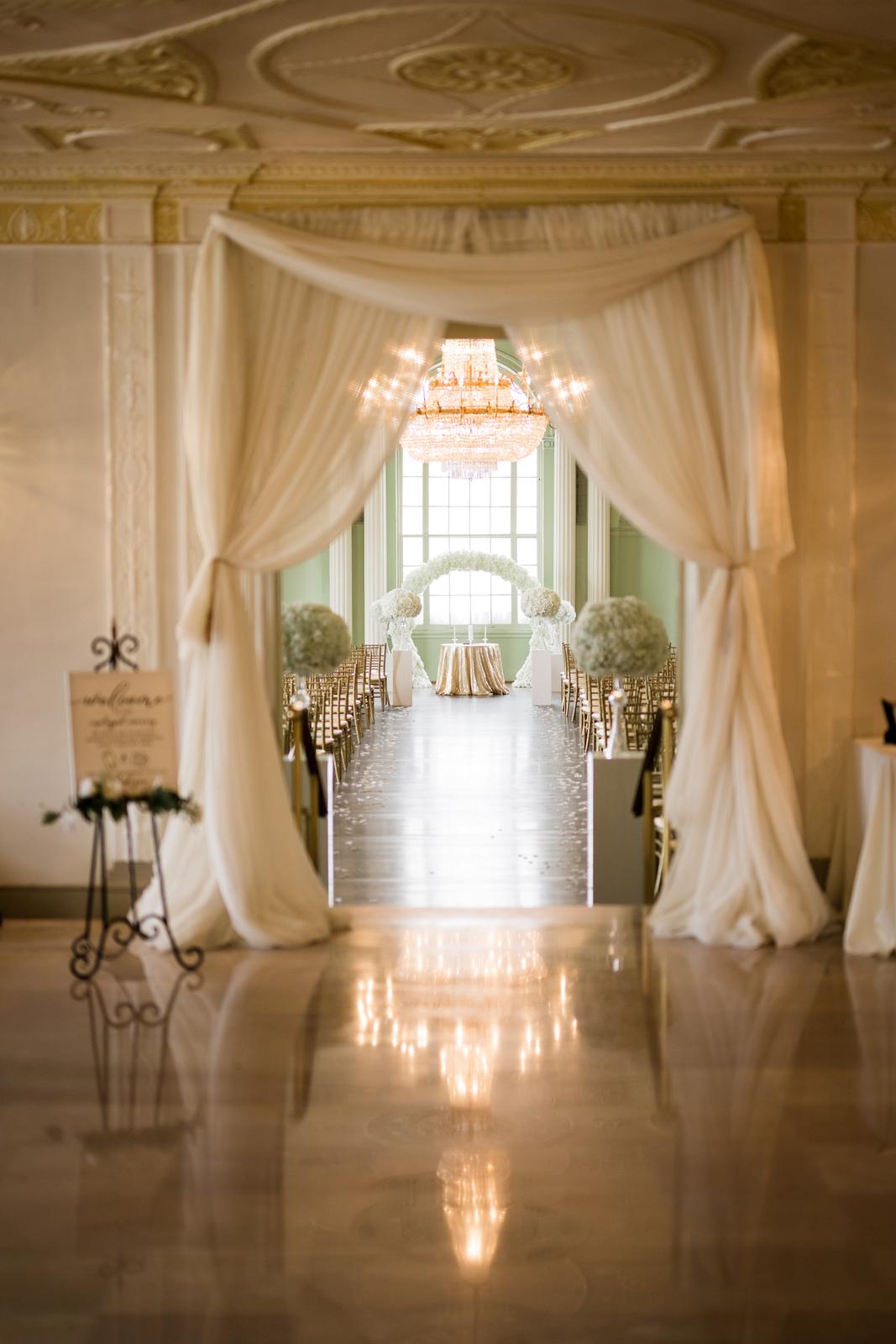 Draped ceremony entrance
