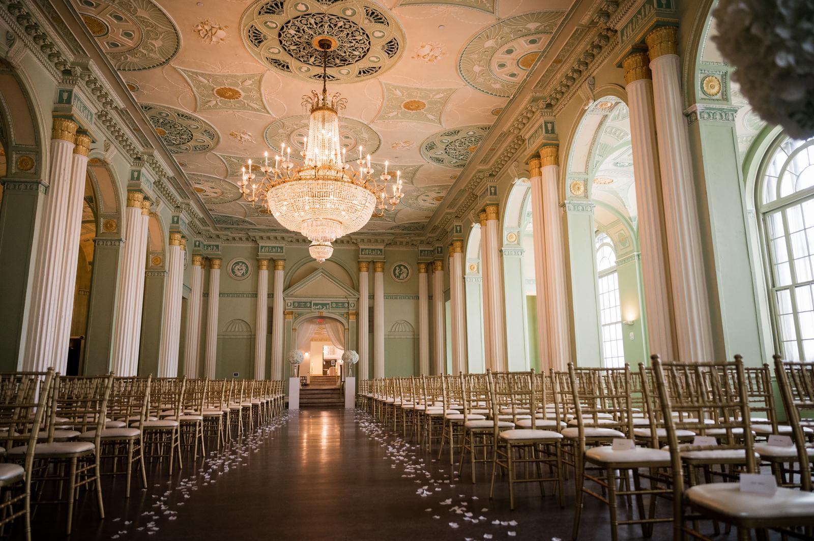 Ballroom set for the reception