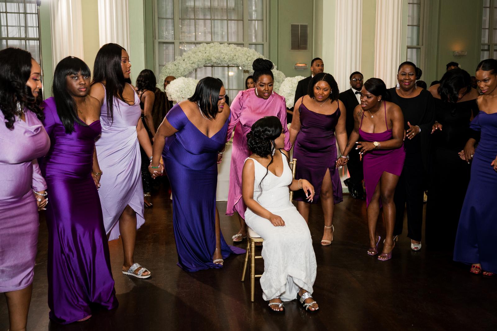 Bridesmaids on the dance floor