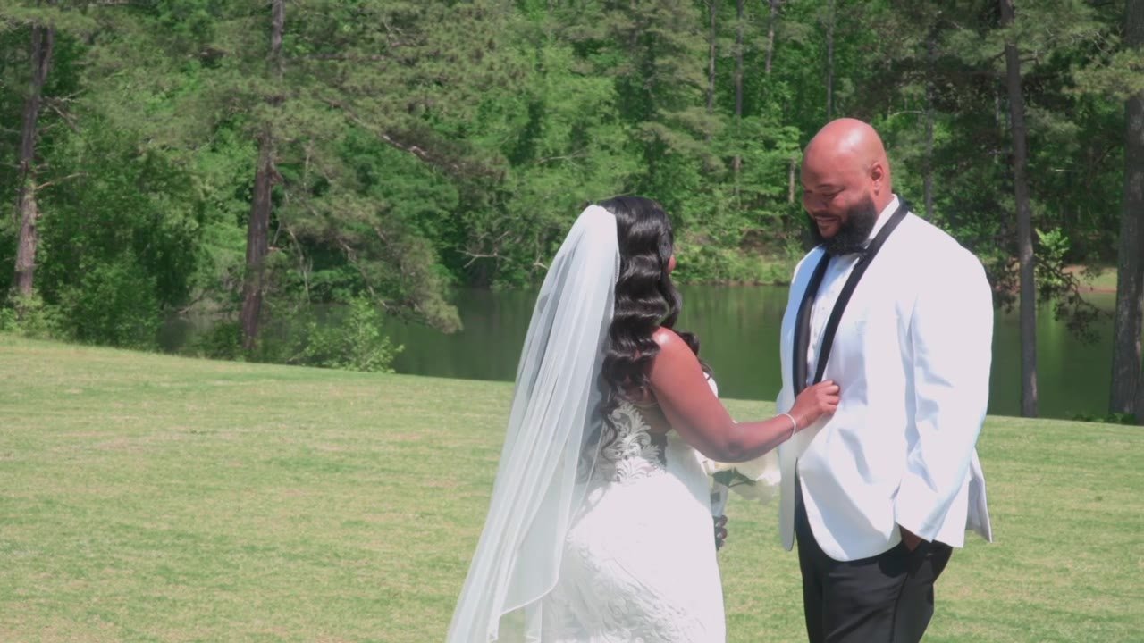 Still from the Nate and Latisha highlight film: the first look by the lake
