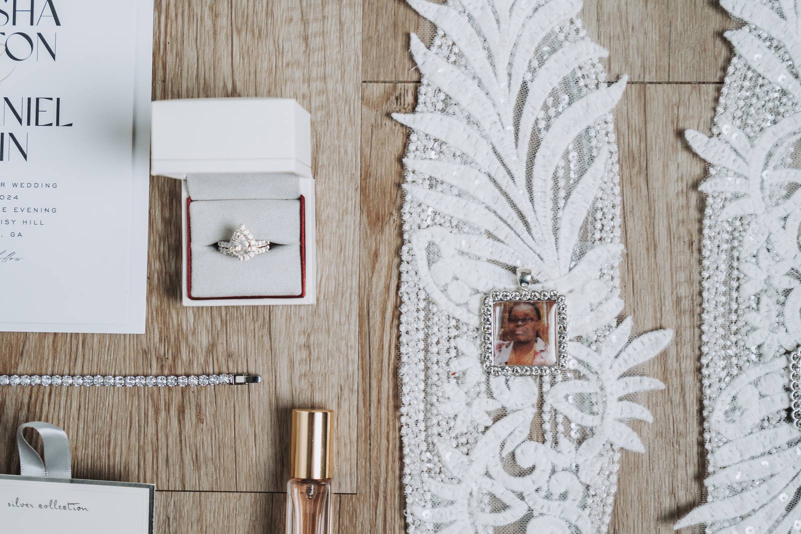 Latisha and Nate invitation suite and rings