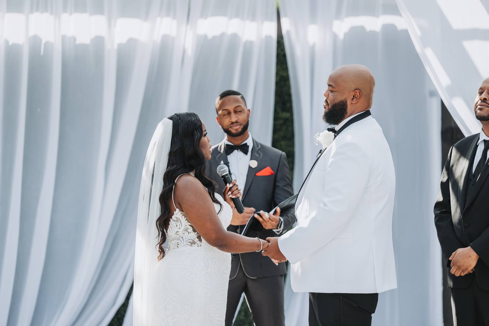 Latisha and Nate exchanging vows