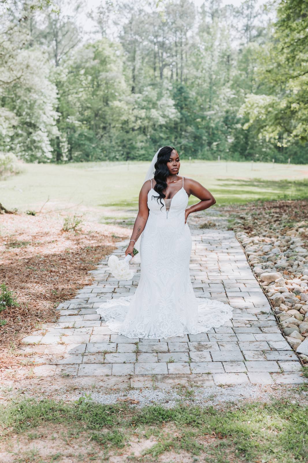 Latisha on the stone path