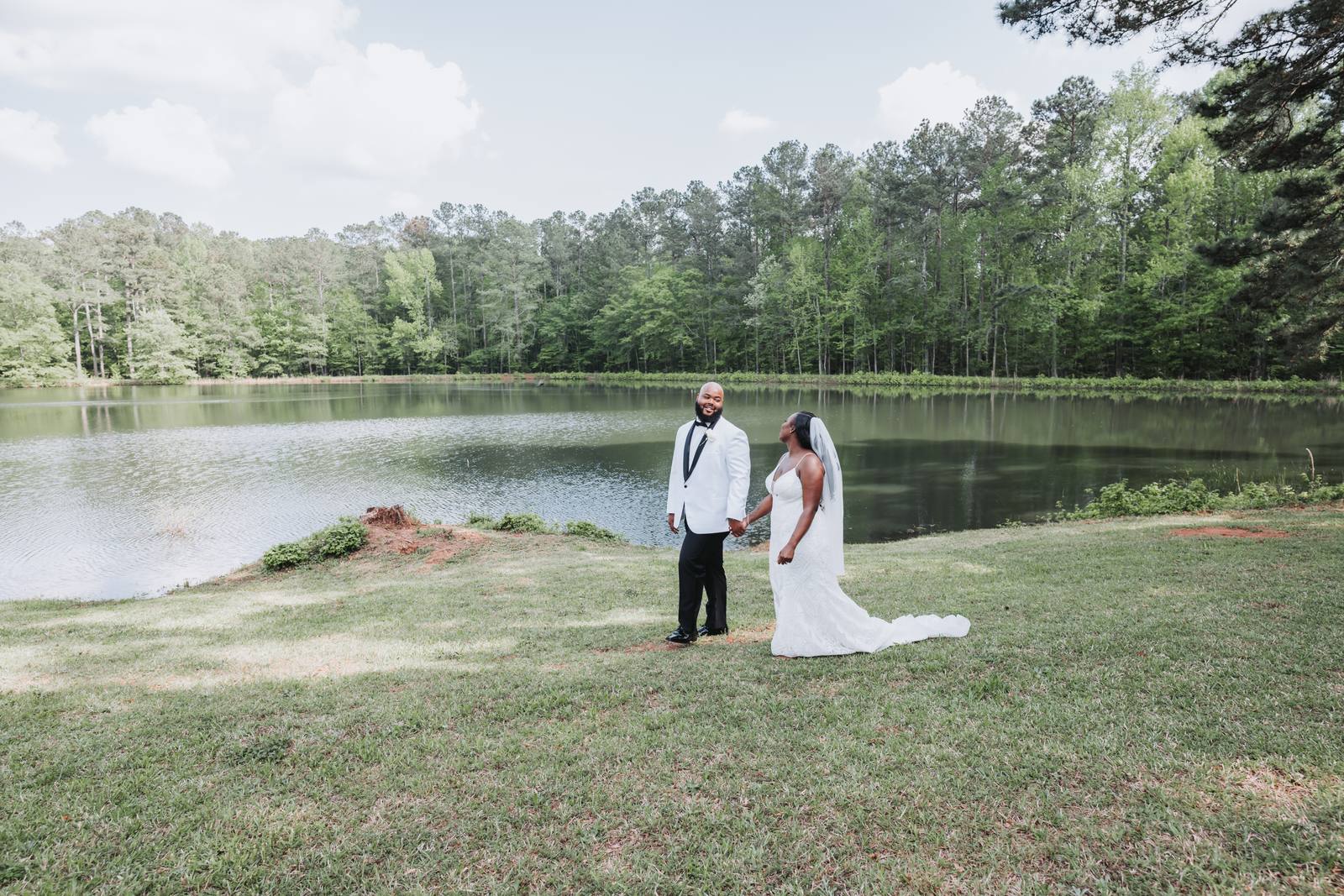 Latisha and Nate at the lake edge