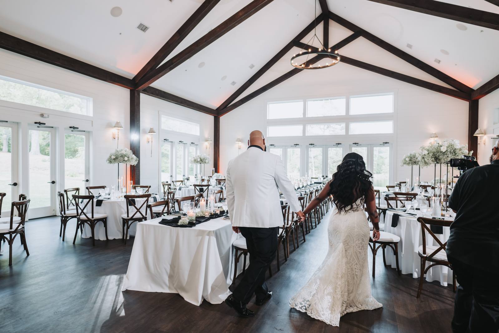 Latisha and Nate entering the reception