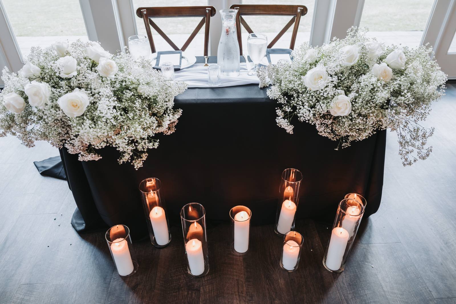 Sweetheart table with candles